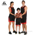 Jersey de baloncesto rojo y negro de la universidad personalizada